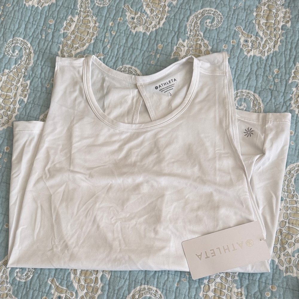 NWT Athleta White Solar UPF Tank